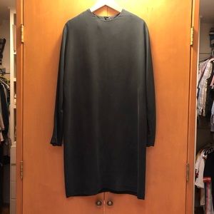 Long sleeve silk shift dress